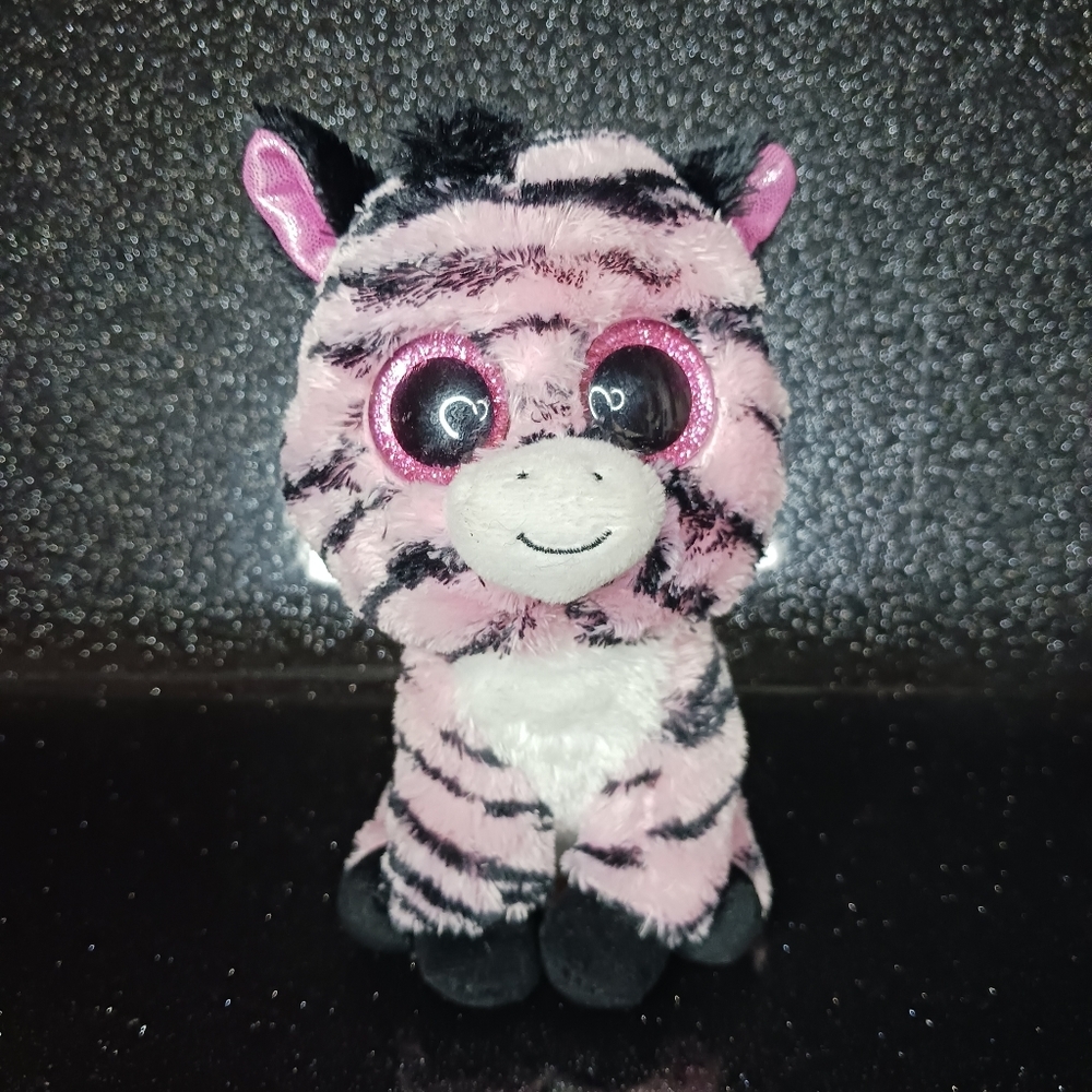 Ty Beanie Boo Zoey the Pink Zebra Plushi.